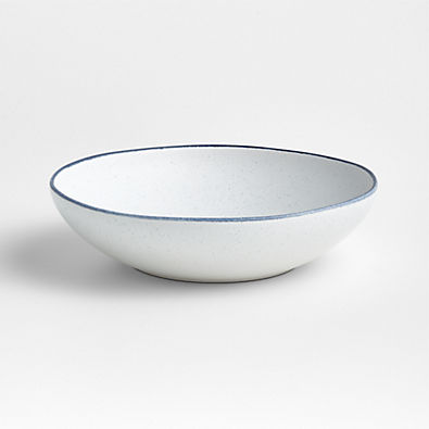 View Lina Matte Blue Stripe Low Bowl details