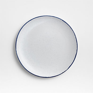 View Lina Matte Blue Stripe Salad Plate details