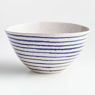 View Lina Blue Stripe Serve Bowl details