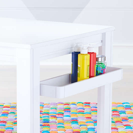 White Adjustable Kids Table Storage Tray