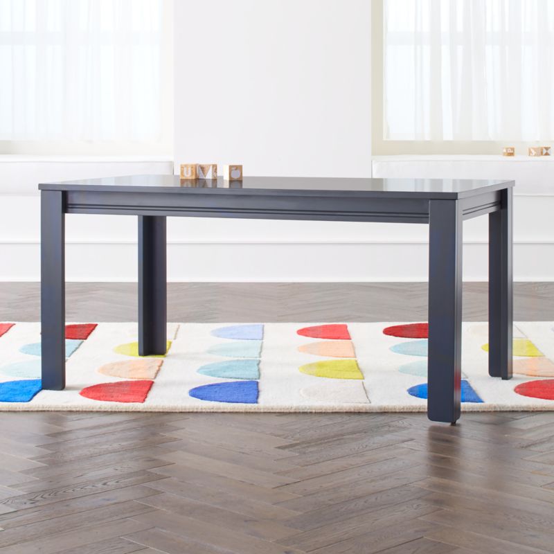 Adjustable Charcoal Wood Large Kids Table with 23" Legs
