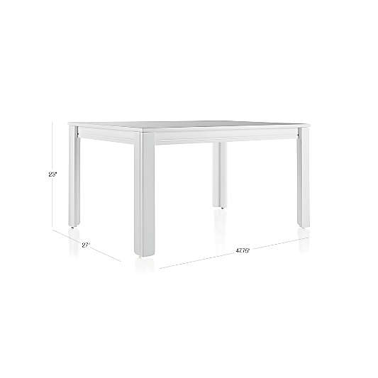 Adjustable White Wood Large Kids Table with 23" Legs