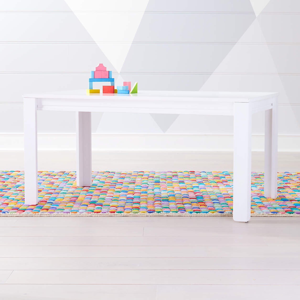 Kids Adjustable White Wood Large Table with 23" Legs + Reviews | Crate ...