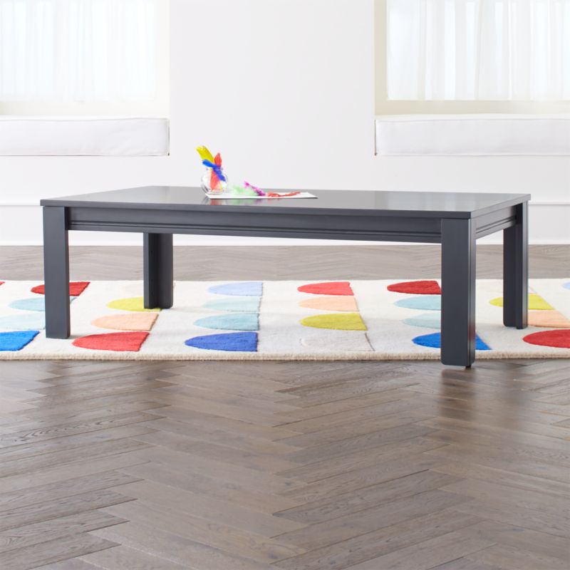Adjustable Charcoal Wood Large Kids Table with 15" Legs