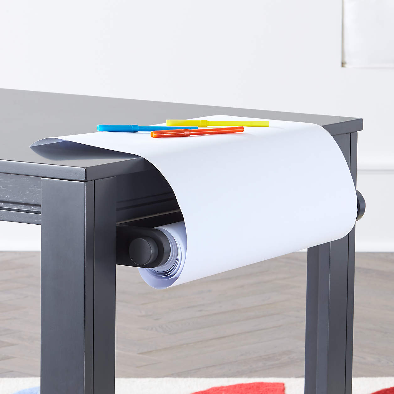 Adjustable Charcoal Wood Table Paper Roll Holder for Kids + Reviews