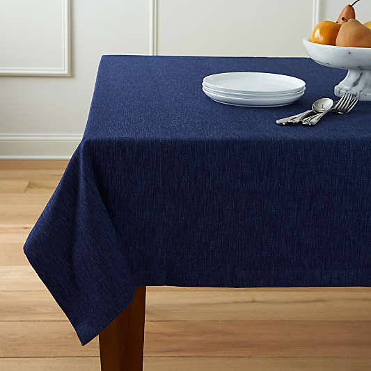 Aspen Indigo Blue Cotton Tablecloth 60"x120"