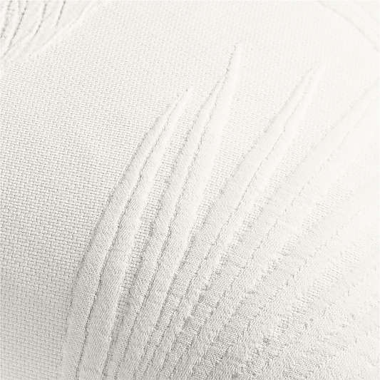 Lindoso Tonal Jacquard Palm Leaf 20"x20" Arctic Ivory Throw Pillow with Down-Alternative Insert