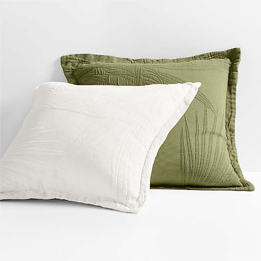 Lindoso Tonal Jacquard Palm Leaf 20"x20" Throw Pillows