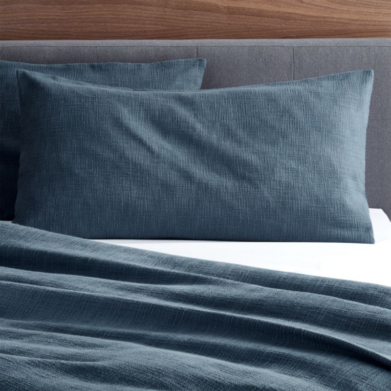 Lindstrom Cotton Blue King Sham + Reviews Crate & Barrel