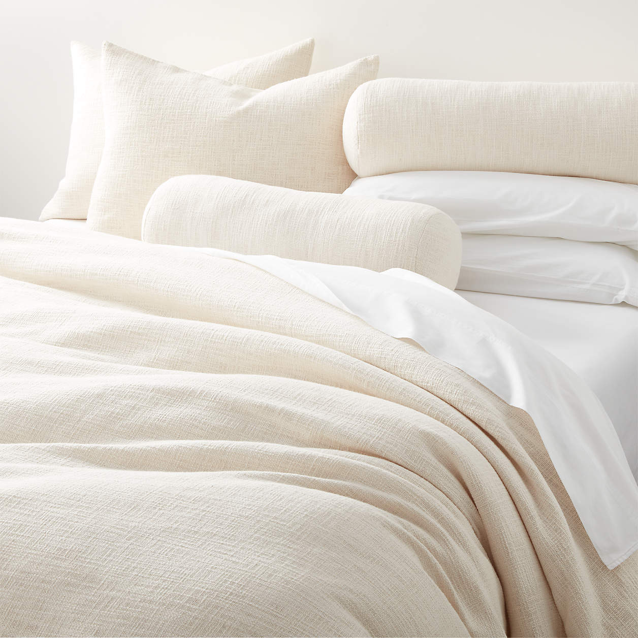 Lindstrom Cotton Ivory Pillow Shams Crate & Barrel Canada