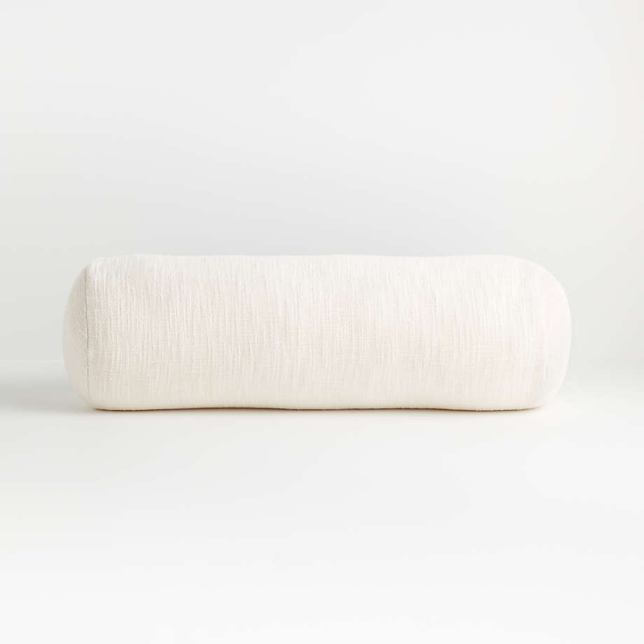 Lindstrom Ivory 24"x8" Bolster Pillow + Reviews Crate & Barrel
