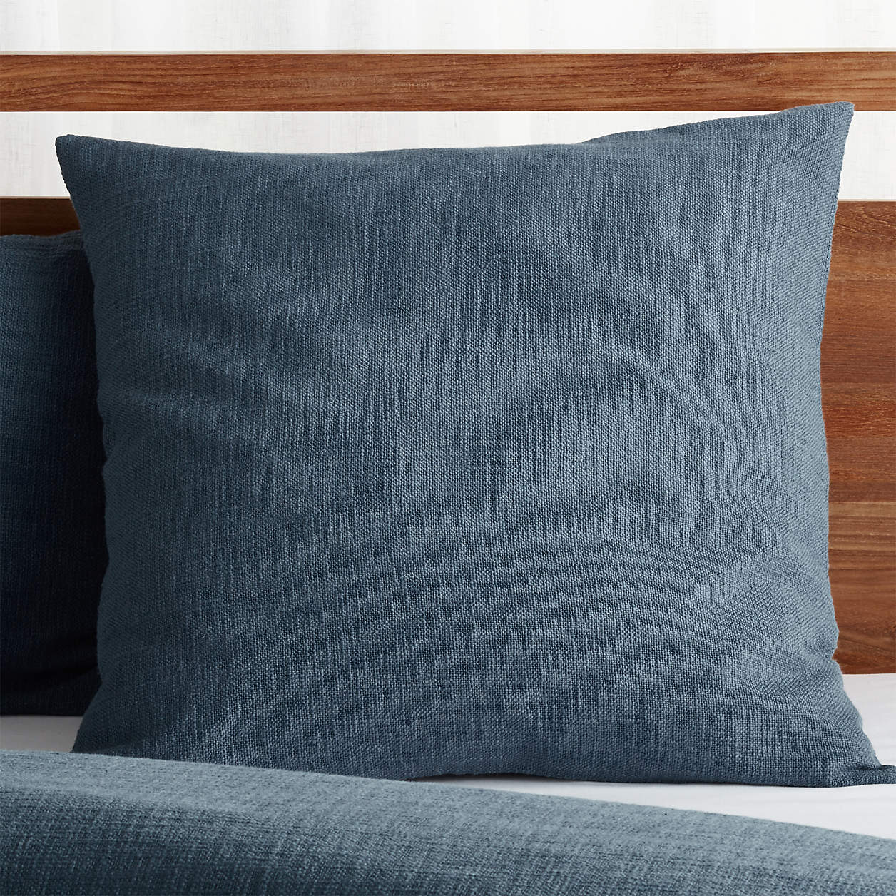 Lindstrom Cotton Blue Euro Pillow Sham + Reviews | Crate & Barrel