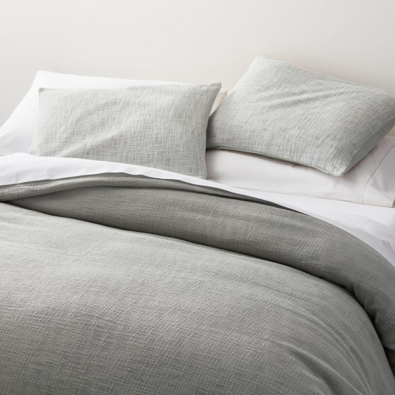 Lindstrom Cotton Grey King Duvet Cover + Reviews Crate & Barrel