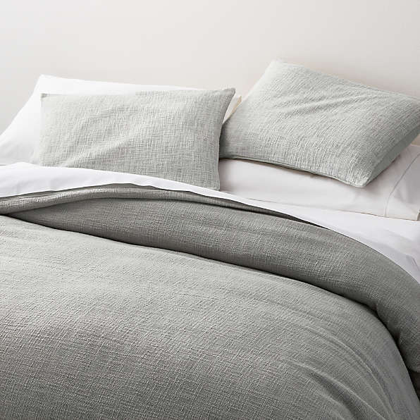 textured light grey duvet cover