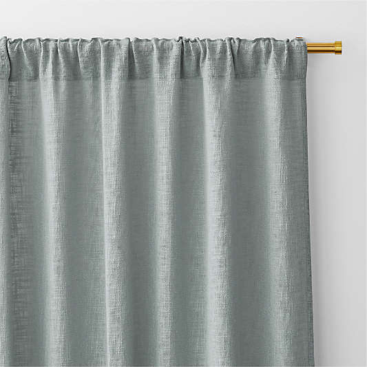 Lindstrom Mist Blue Organic Cotton Sheer Window Curtain Panel 52"x120"