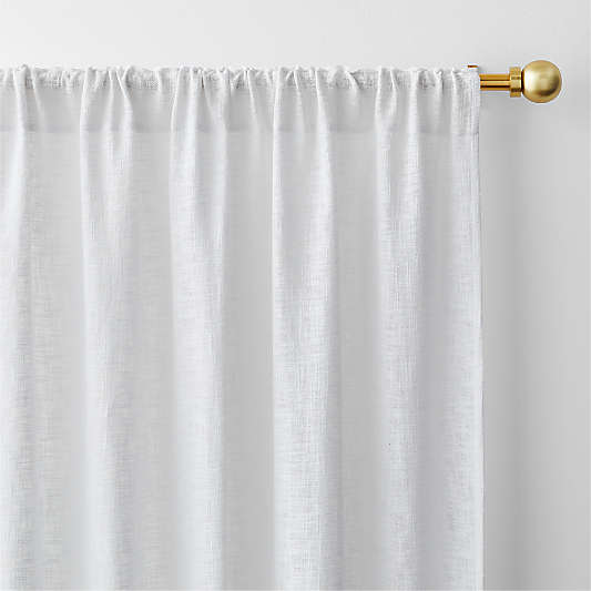 Lindstrom Crisp White Organic Cotton Sheer Window Curtain Panel 52"x120"