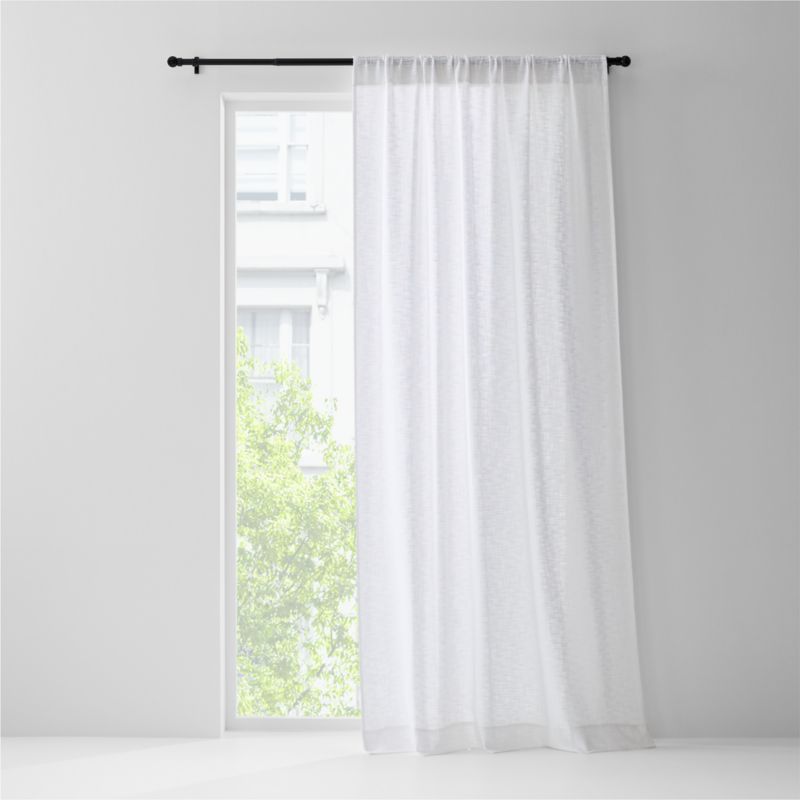Lindstrom Organic Cotton White Curtain Panel 52"x120" Crate & Barrel