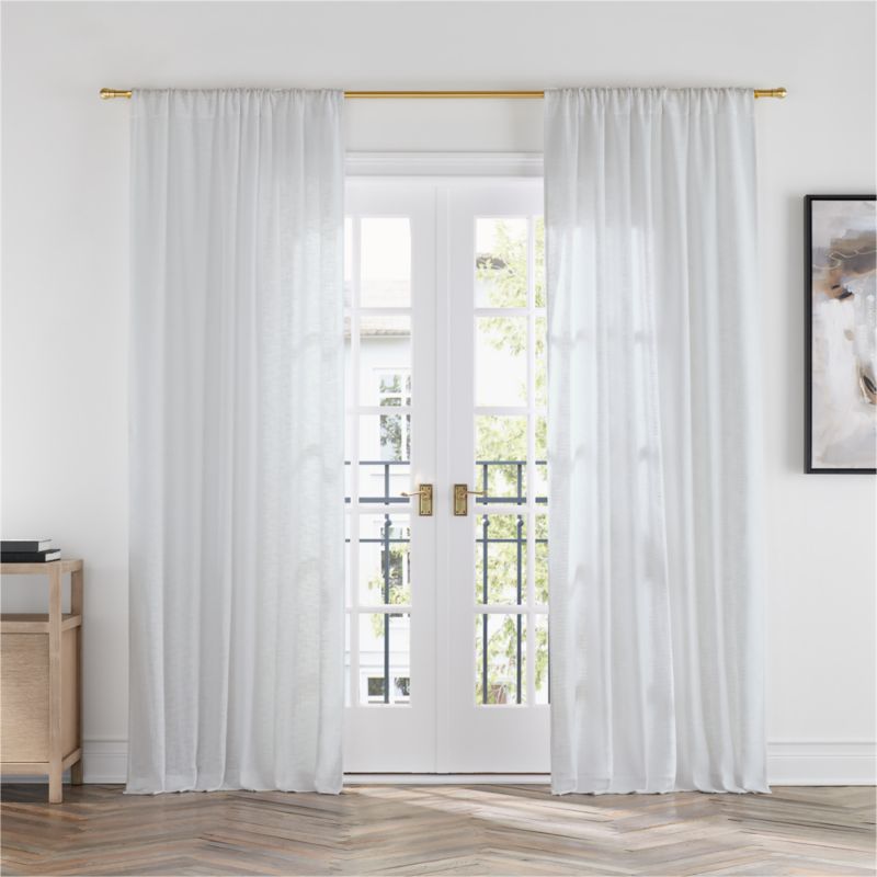 Lindstrom Organic Cotton White Curtain Panel 52x84 Reviews Crate   LindstromOrg52x96CrtPnCWSSS23