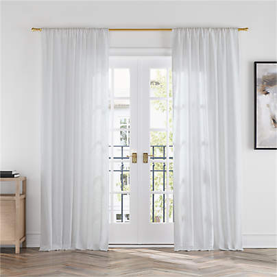 Lindstrom Crisp White Organic Cotton Sheer Window Curtain Panel 52"x84"