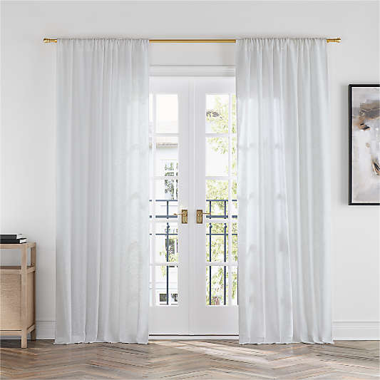 Lindstrom Crisp White Organic Cotton Sheer Window Curtain Panels