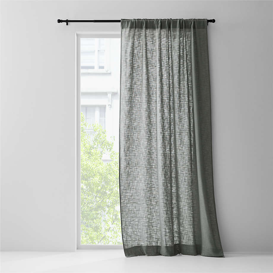 Lindstrom Pebble Grey Organic Cotton Sheer Window Curtain Panel Crate