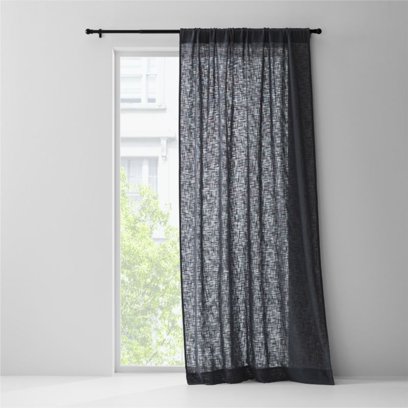 Lindstrom Organic Cotton Pinstripe Grey Curtain Panel 52"x108