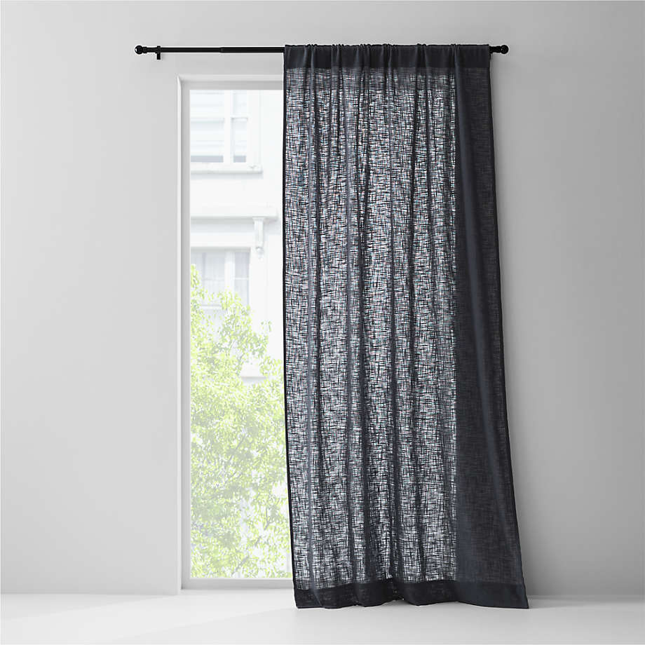 Lindstrom Organic Cotton Pinstripe Grey Curtain Panel 52"x84" + Reviews