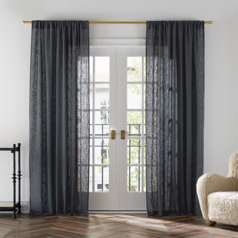 Storm Grey Cotton Velvet Window Curtain Panel with Lining 48x120 +  Reviews