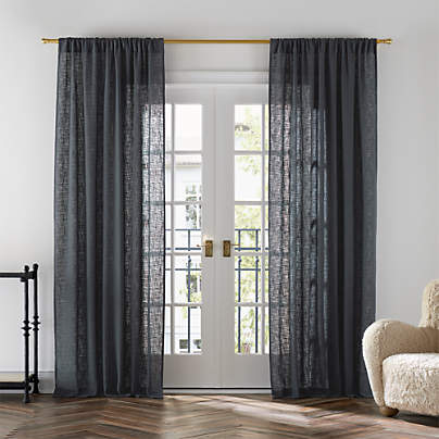 Lindstrom Storm Grey Organic Cotton Sheer Window Curtain Panel 52"x84"