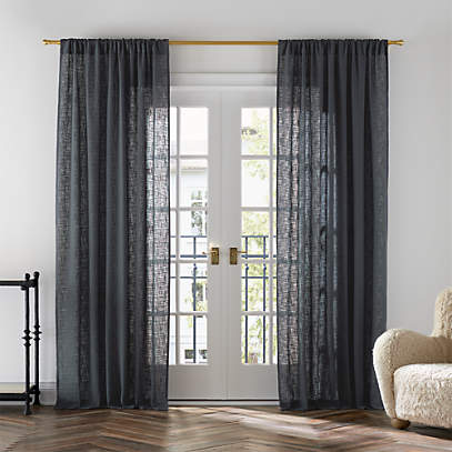 Lindstrom Organic Cotton Pinstripe Grey Curtain Panel 52x108 +