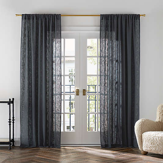 Lindstrom Storm Grey Organic Cotton Sheer Window Curtain Panel