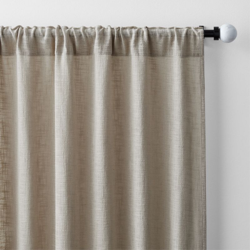 Lindstrom Warm Beige Organic Cotton Sheer Window Curtain Panel 52"x96" - image 3 of 7