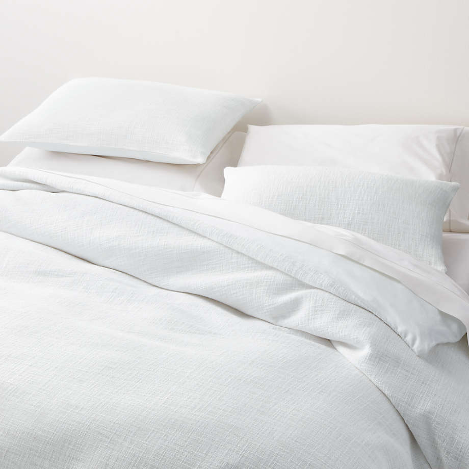 Lindstrom Cotton White Full/Queen Duvet Cover + Reviews Crate & Barrel