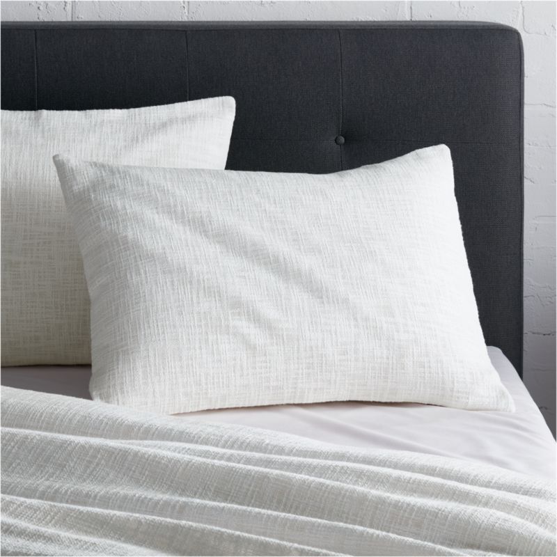 Lindstrom Cotton White Standard Sham + Reviews | Crate & Barrel