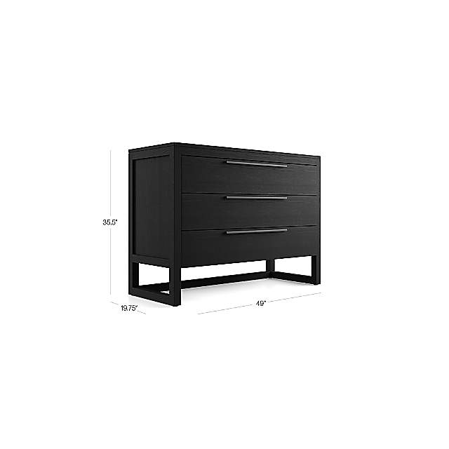 Black 3 shop drawer chest