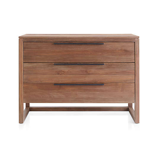 Linea Natural Teak Wood 3-Drawer Chest