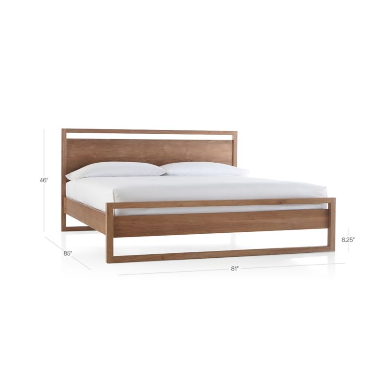 View Linea Natural Teak Wood King Bed - image 3 of 15