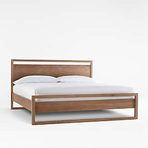 Wood Beds Crate And Barrel, King Wooden Bed Frame With Headboard