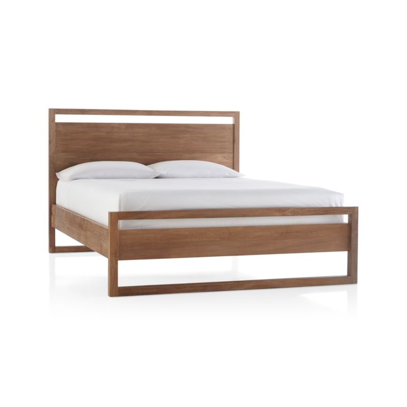 Linea Natural Teak Wood Queen Bed
