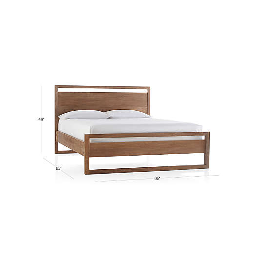 Linea Natural Teak Wood Queen Bed