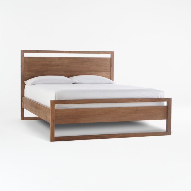 Linea Natural Teak Wood Queen Bed