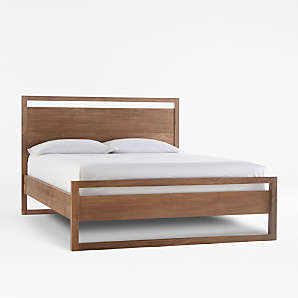 Beds Headboards Crate Barrel, White And Wood Bed Frame Queen Size