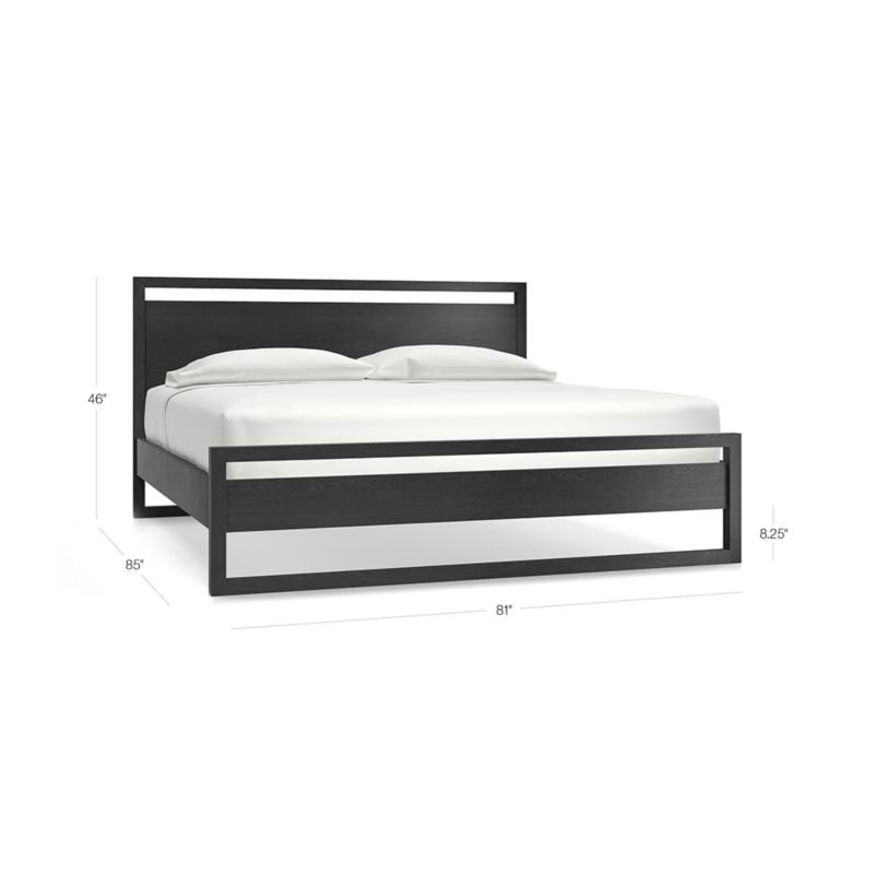 View Linea Black Teak Wood King Bed - image 3 of 12