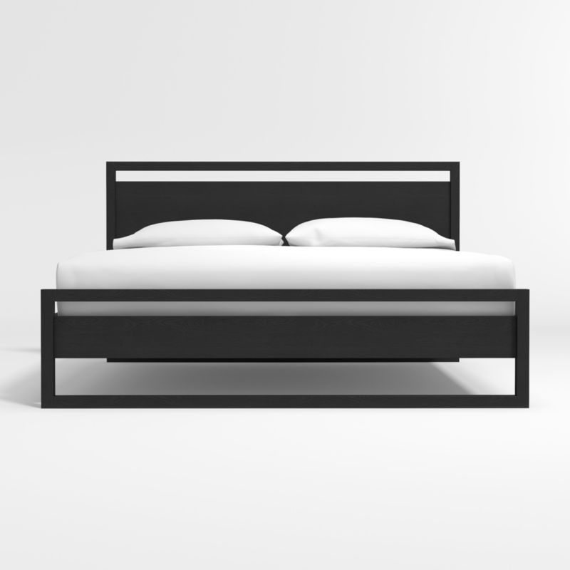 Linea Black Teak Wood King Bed - image 0 of 12