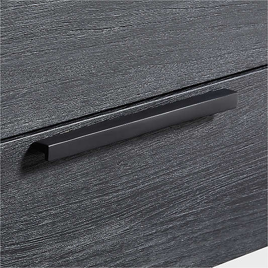 Linea 28" Black Teak Wood Charging Nightstand