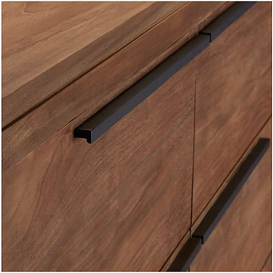 Linea 66" Natural Teak Wood 6-Drawer Dresser