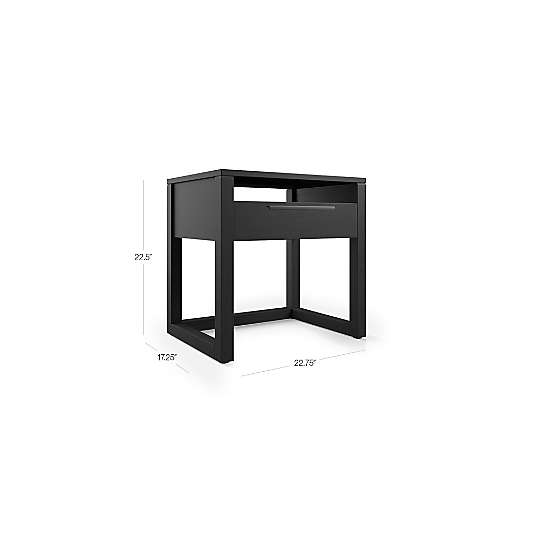 Linea Black Nightstand, Set of 2