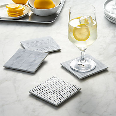 View Linea Tile Coasters, Set of 4 details