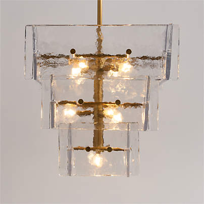 Lineage Glass Chandelier Light 22"