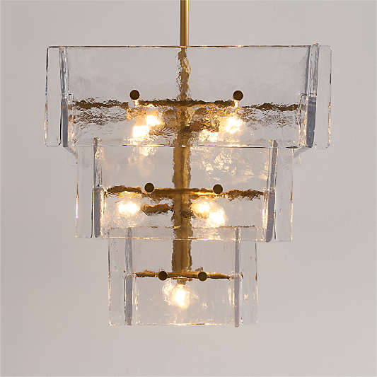 Lineage Glass Chandelier Light 22"